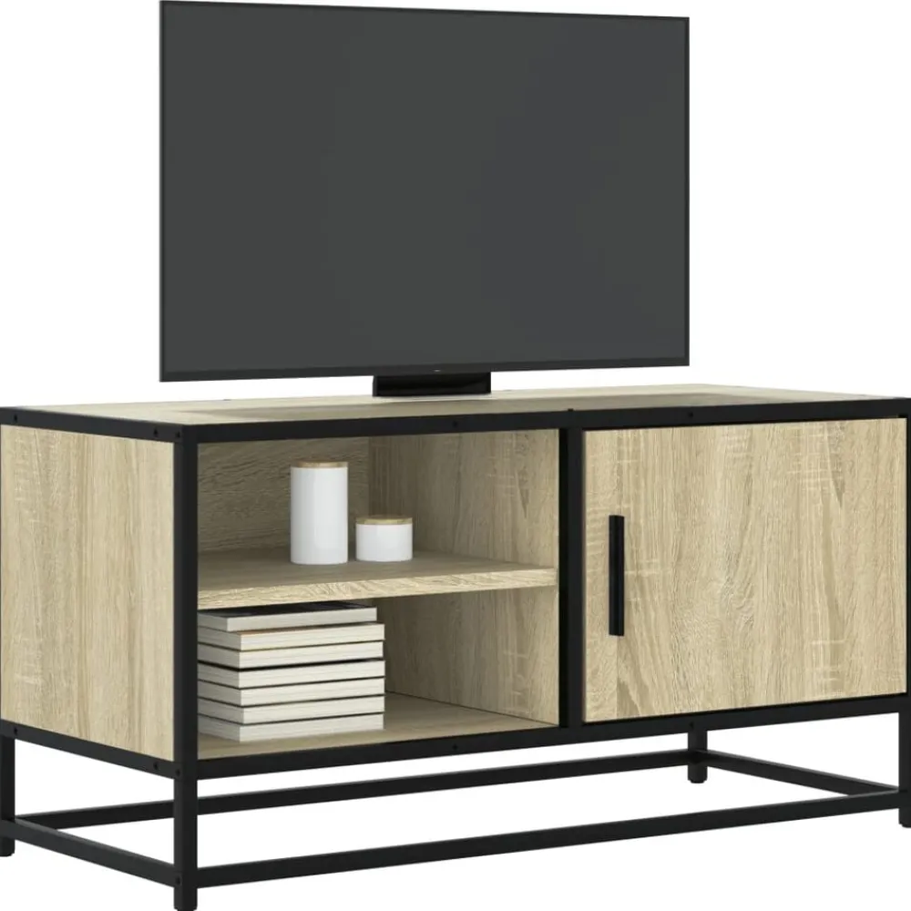 Tv-meubel 80x34,5x40 cm bewerkt hout metaal kleurig>vidaXL Sale