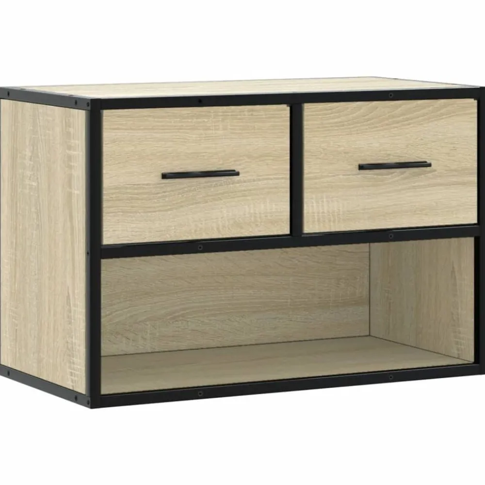 Tv-Meubels*vidaXL Tv-meubel 60x31x39,5 cm bewerkt hout metaal kleurig Sonoma eiken