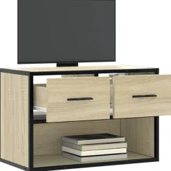 Tv-Meubels*vidaXL Tv-meubel 60x31x39,5 cm bewerkt hout metaal kleurig Sonoma eiken