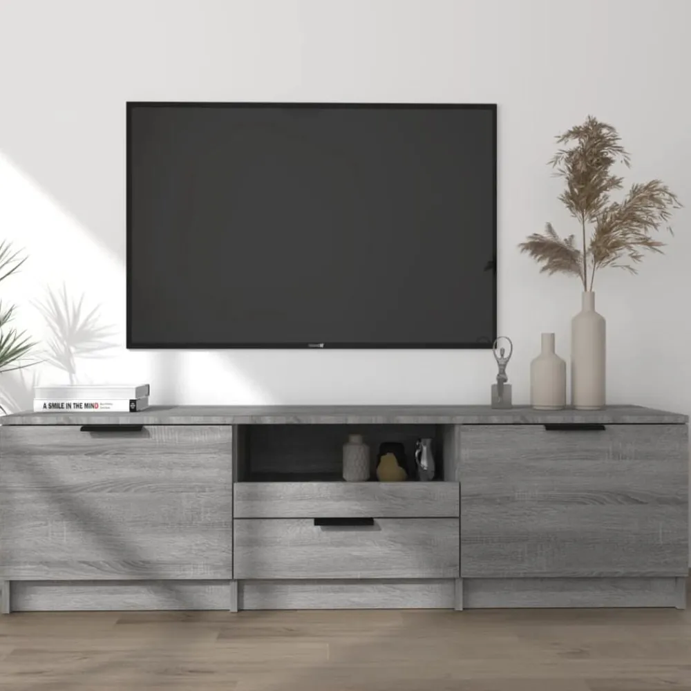 Tv-meubel 140x35x40 cm bewerkt hout eikenkleurig>vidaXL Discount