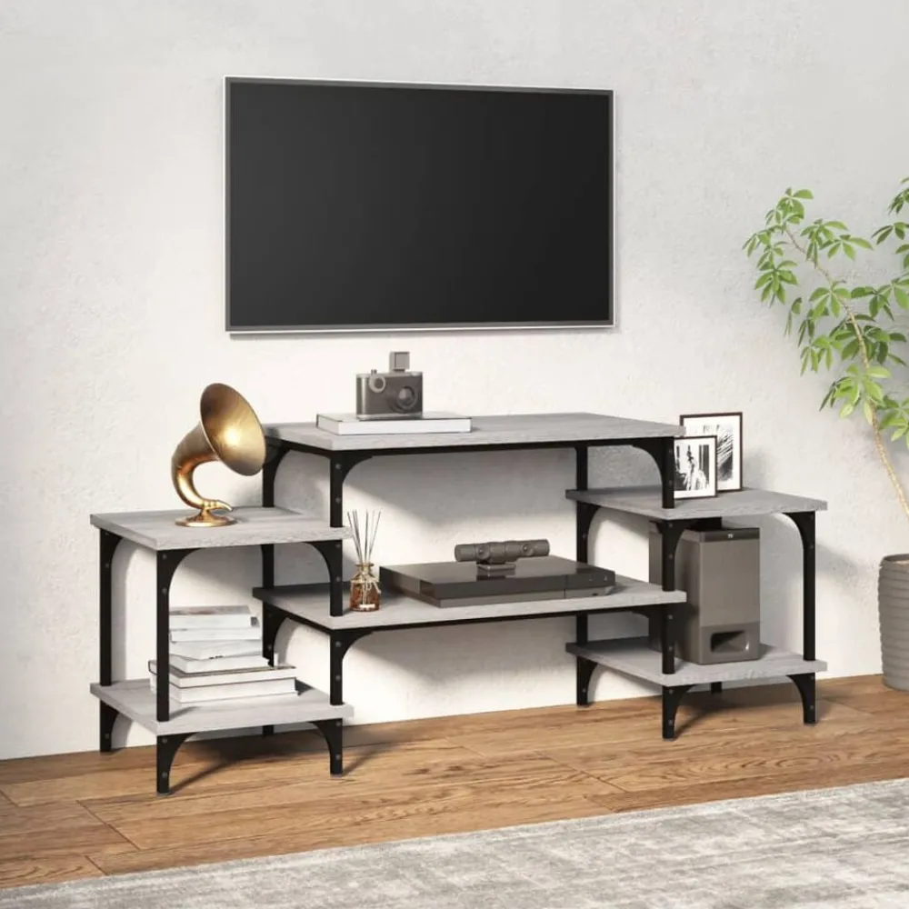 Tv-Meubels*vidaXL Tv-meubel 117x35x52 cm bewerkt hout eikenkleurig Grijs sonoma