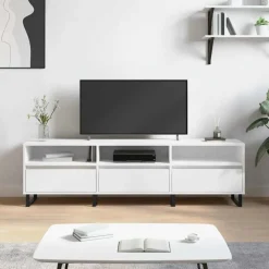 Tv-Meubels*vidaXL Tv-meubel 150x30x44,5 cm bewerkt hout Wit