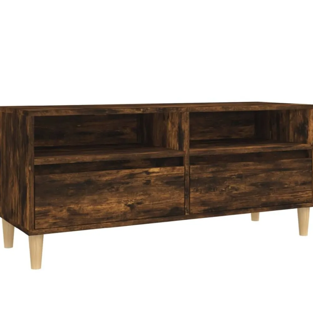 Tv-Meubels*vidaXL Tv-meubel 100x34,5x44,5 cm bewerkt hout kleurig Gerookt eiken