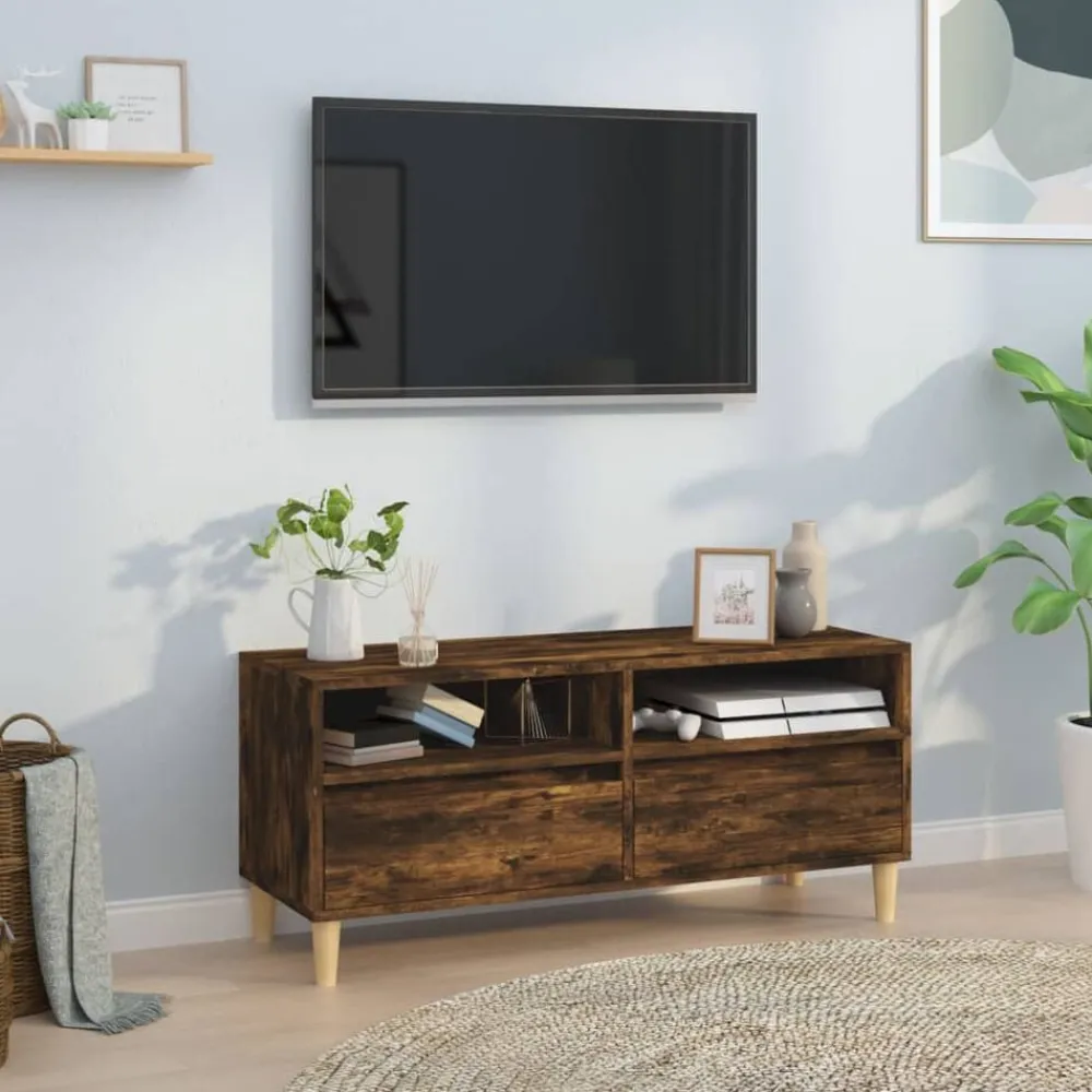 Tv-Meubels*vidaXL Tv-meubel 100x34,5x44,5 cm bewerkt hout kleurig Gerookt eiken