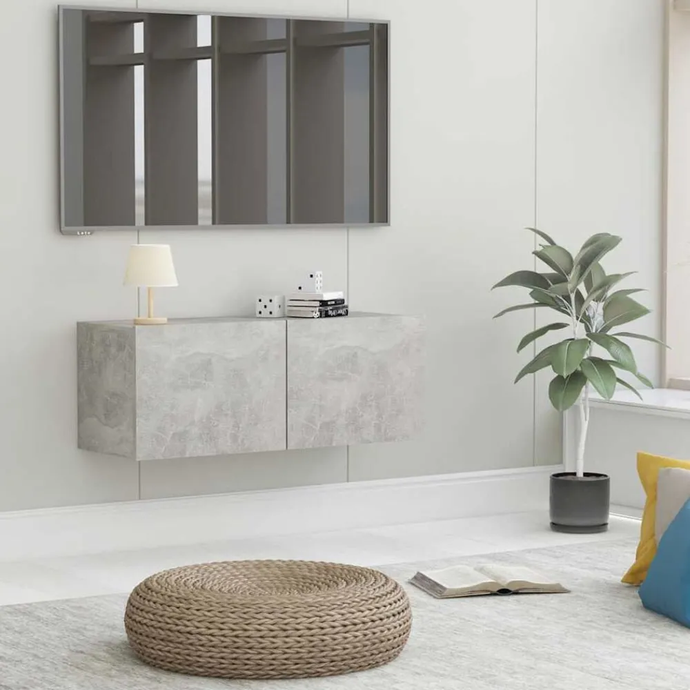 Tv-Meubels*vidaXL Tv-meubel 80x30x30 cm bewerkt hout Betongrijs