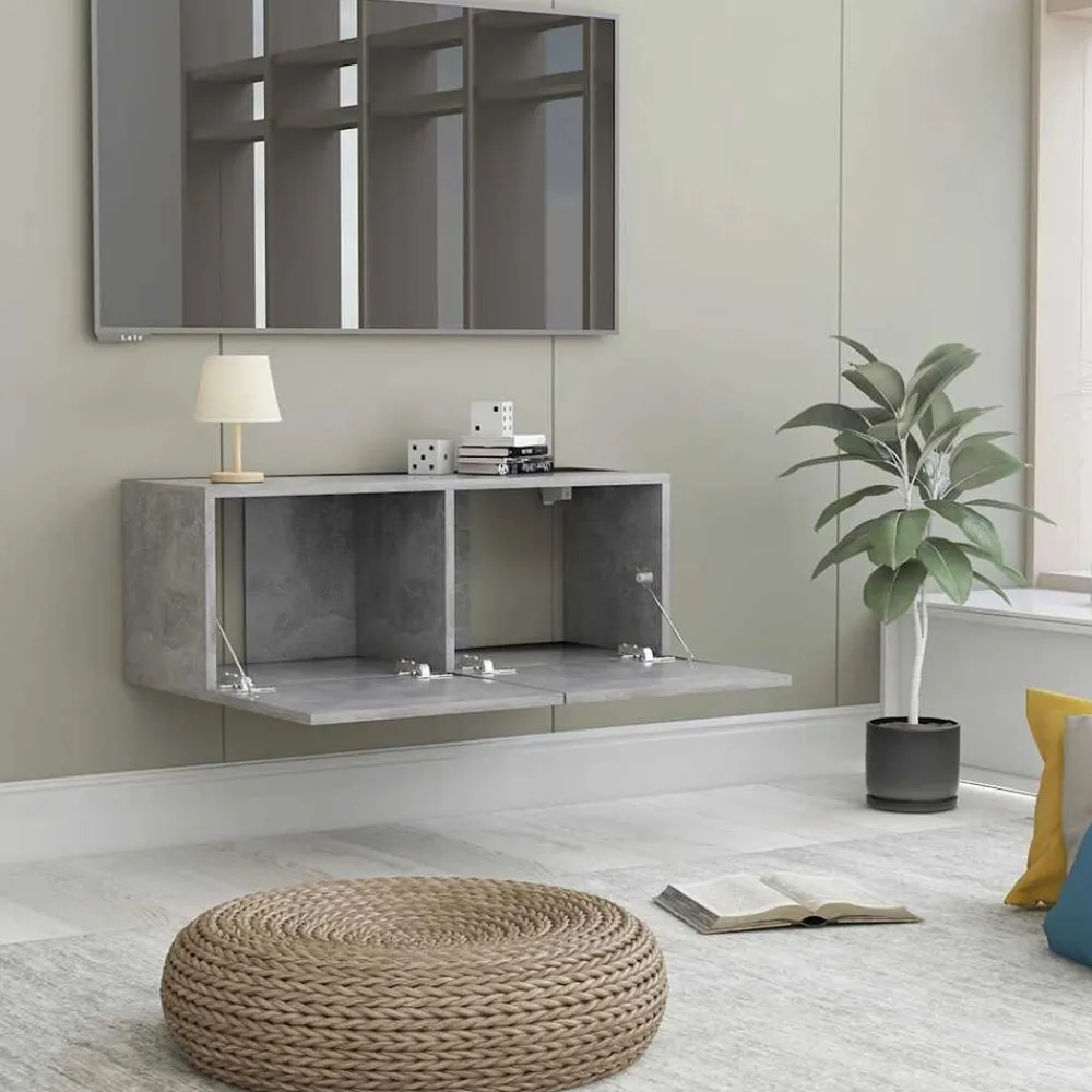 Tv-Meubels*vidaXL Tv-meubel 80x30x30 cm bewerkt hout Betongrijs