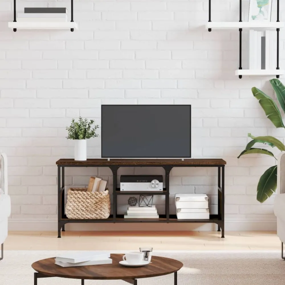 Tv-meubel 100x35x45 cm bewerkt hout en ijzer>vidaXL