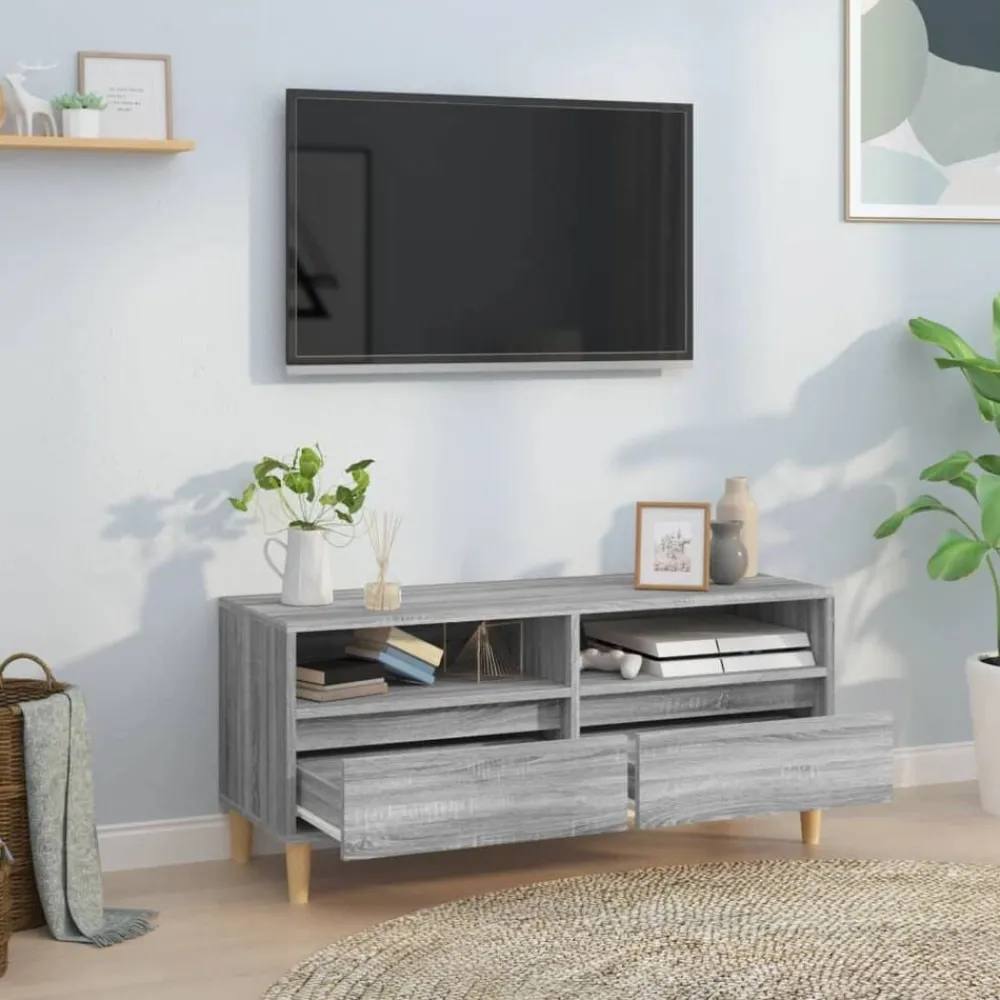 Tv-meubel 100x34,5x44,5 cm bewerkt hout eikenkleur>vidaXL Hot