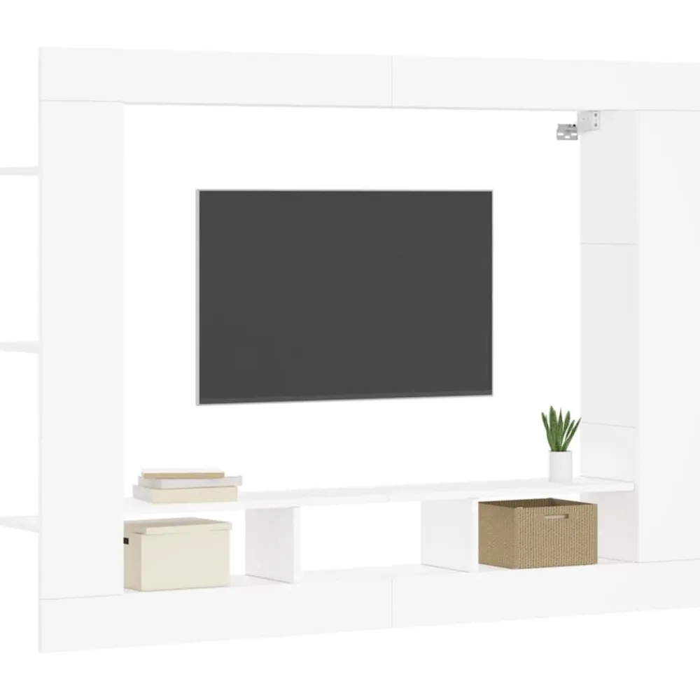 Tv-Meubels*vidaXL Tv-meubel 152x22x113 cm bewerkt hout Wit