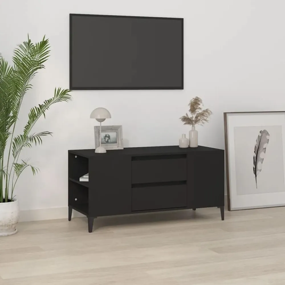 Tv-Meubels*vidaXL Tv-meubel 102x44,5x50 cm bewerkt hout Zwart