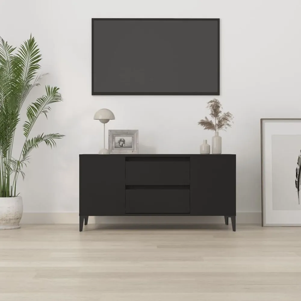 Tv-Meubels*vidaXL Tv-meubel 102x44,5x50 cm bewerkt hout Zwart
