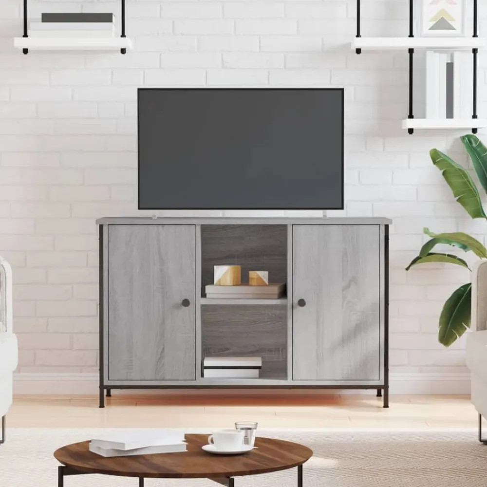Tv-meubel 100x35x65 cm bewerkt hout eikenkleurig>vidaXL Best