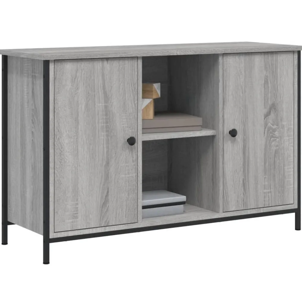 Tv-meubel 100x35x65 cm bewerkt hout eikenkleurig>vidaXL Best