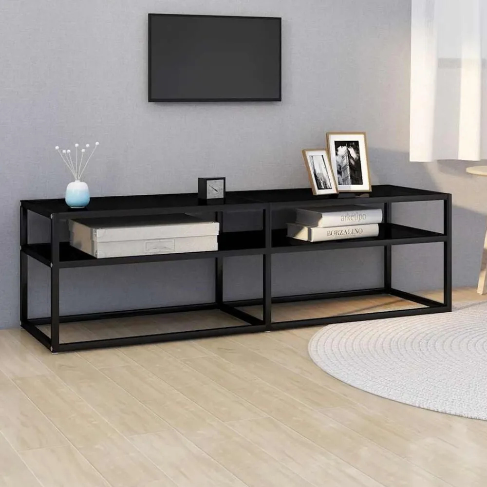 Tv-meubel 140x40x40,5 cm gehard glas>vidaXL Hot