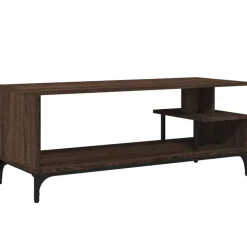 Tv-Meubels*vidaXL Tv-meubel 102x40x41 cm hout en gepoedercoat staal bruineiken bruin eikenkleur