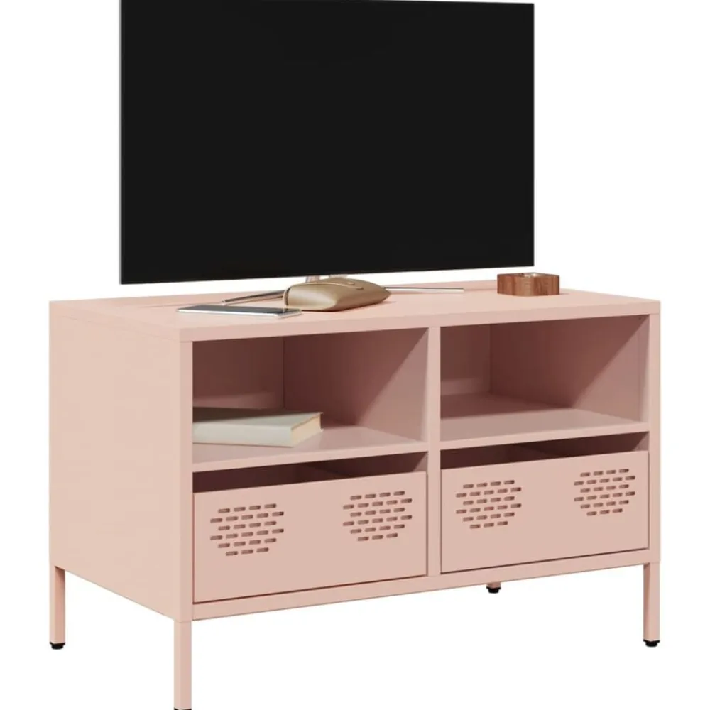 Tv-Meubels*vidaXL Tv-meubel 68x39x43,5 cm koudgewalst staal Roze