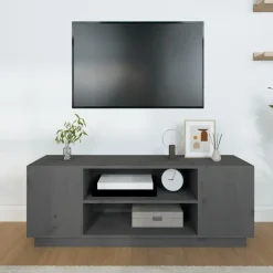 Tv-Meubels*vidaXL Tv-meubel 110x35x40,5 cm massief grenenhout Grijs