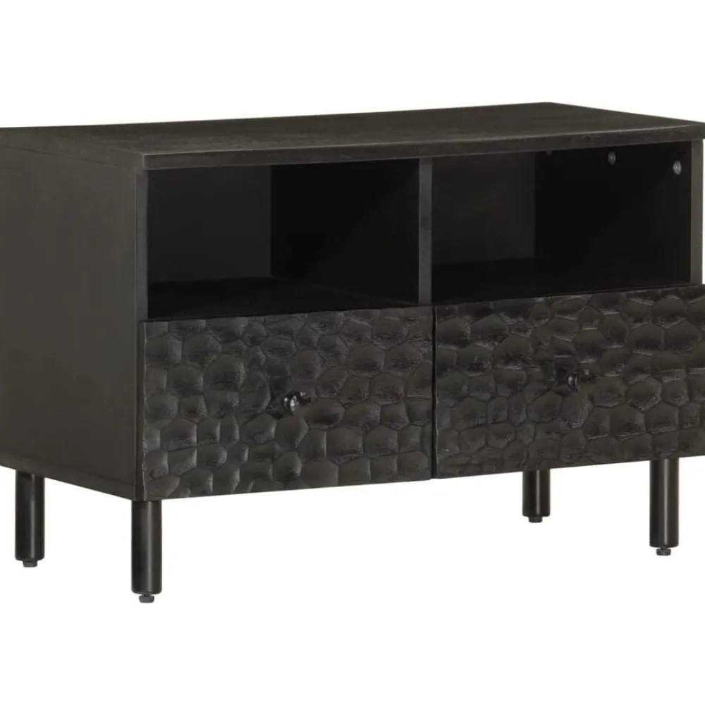 Tv-Meubels*vidaXL Tv-meubel 70x33x46 cm massief mangohout Zwart