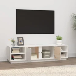 Tv-Meubels*vidaXL Tv-meubel 156x40x40 cm massief grenenhout Wit