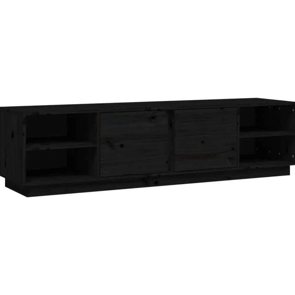 Tv-Meubels*vidaXL Tv-meubel 156x40x40 cm massief grenenhout Zwart