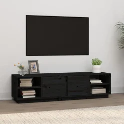 Tv-Meubels*vidaXL Tv-meubel 156x40x40 cm massief grenenhout Zwart