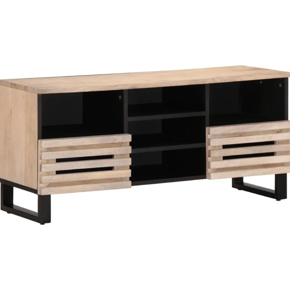 Kasten & Opbergmeubelen*vidaXL Tv-meubel 100x34x46 cm massief mangohout Lichtbruin