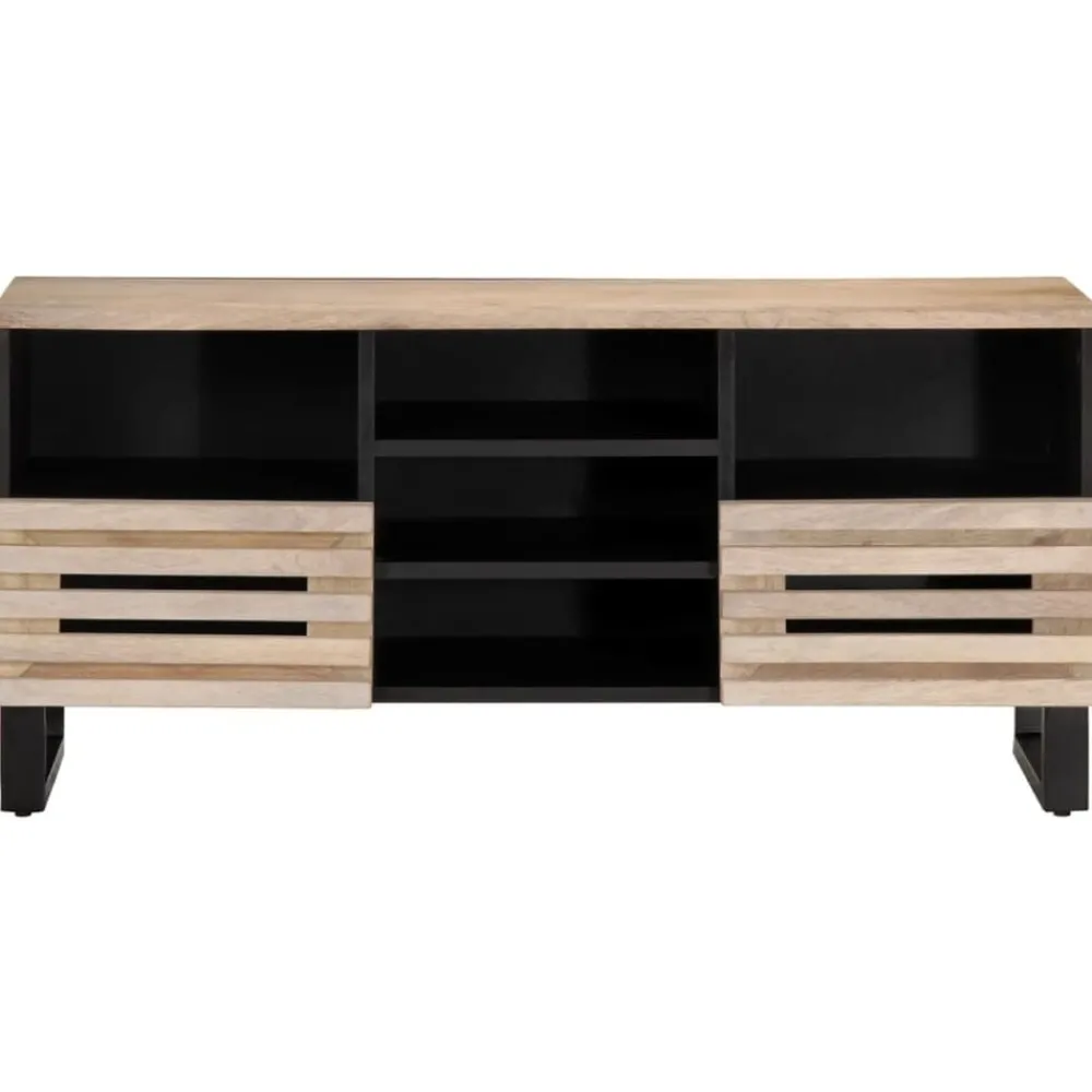 Kasten & Opbergmeubelen*vidaXL Tv-meubel 100x34x46 cm massief mangohout Lichtbruin