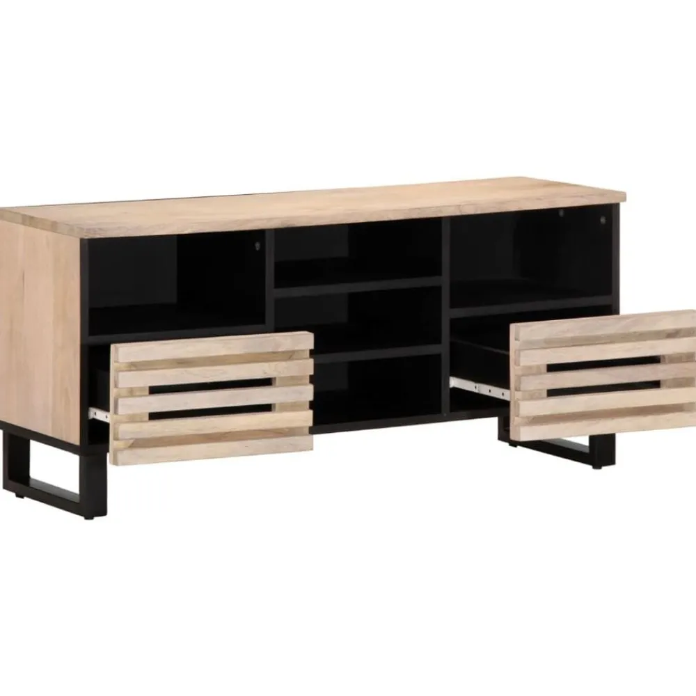 Kasten & Opbergmeubelen*vidaXL Tv-meubel 100x34x46 cm massief mangohout Lichtbruin