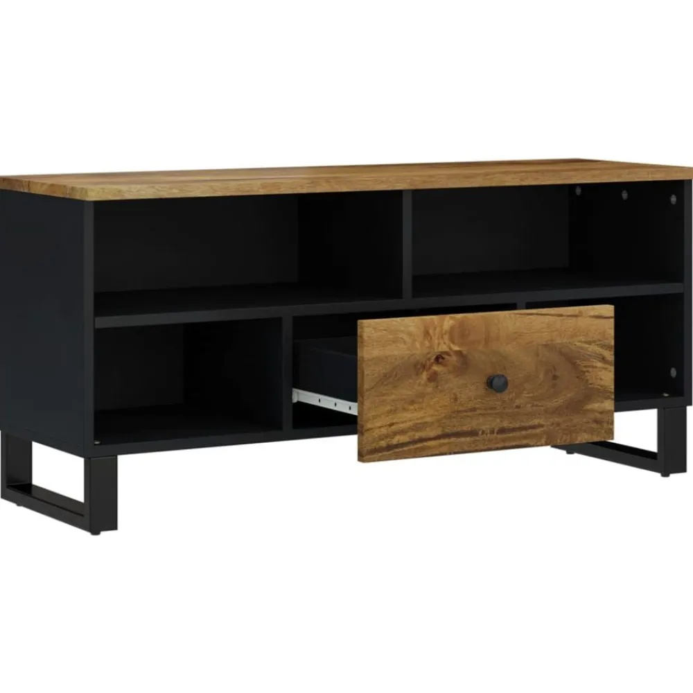 Tv-Meubels*vidaXL Tv-meubel 100x33x46 cm massief mangohout en bewerkt hout Honingbruin