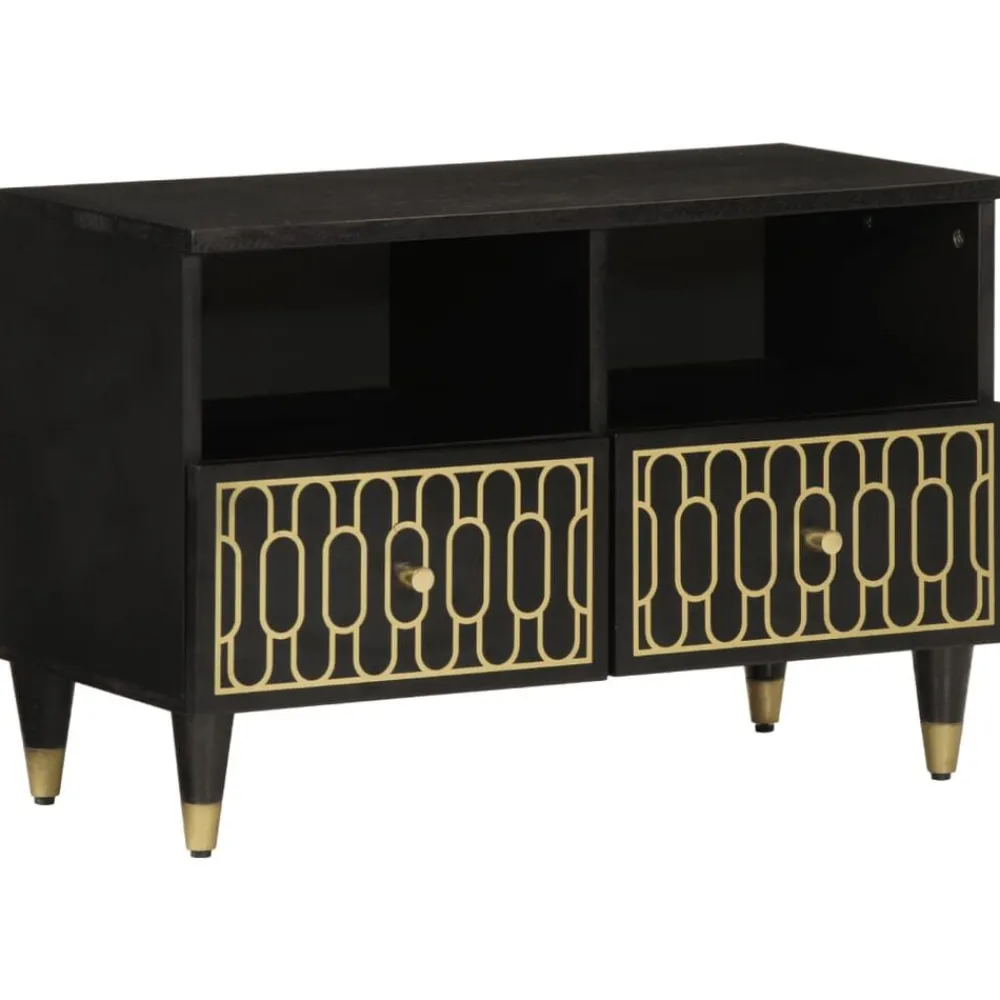 Tv-Meubels*vidaXL Tv-meubel 70x33x46 cm massief mangohout Zwart