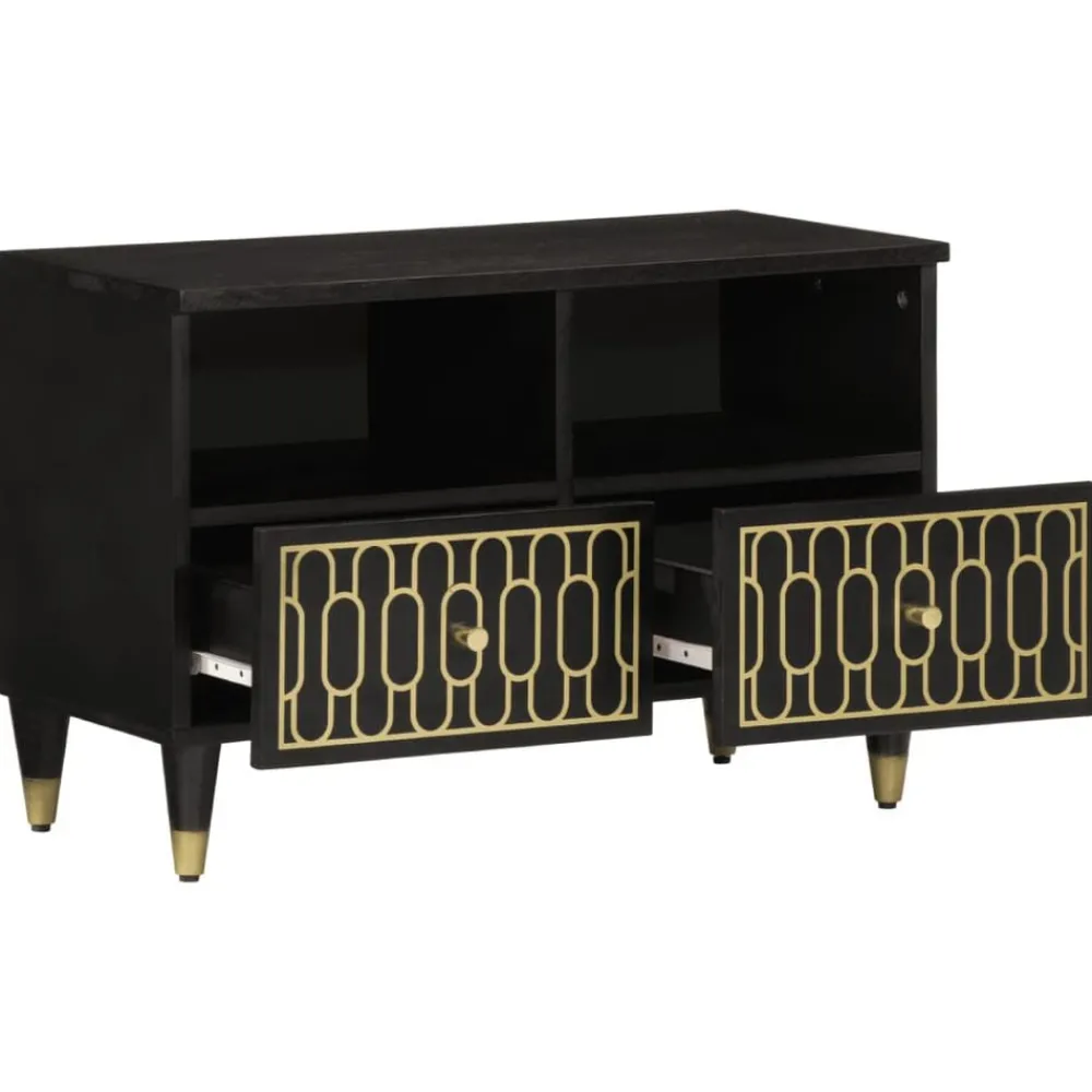 Tv-Meubels*vidaXL Tv-meubel 70x33x46 cm massief mangohout Zwart