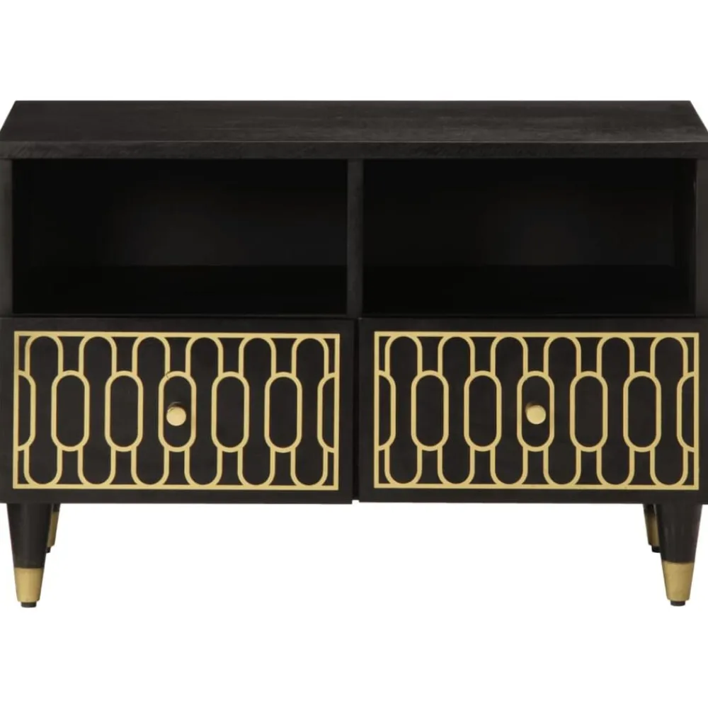 Tv-Meubels*vidaXL Tv-meubel 70x33x46 cm massief mangohout Zwart