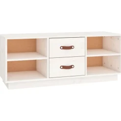Tv-Meubels*vidaXL Tv-meubel 100x34x40 cm massief grenenhout Wit