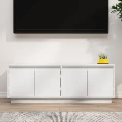 Tv-Meubels*vidaXL Tv-meubel 110x34x40 cm massief grenenhout Wit