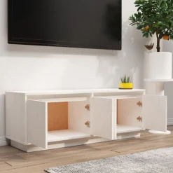 Tv-Meubels*vidaXL Tv-meubel 110x34x40 cm massief grenenhout Wit