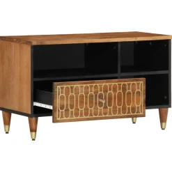 Tv-Meubels*vidaXL Tv-meubel 80x33x46 cm massief mangohout Honingbruin