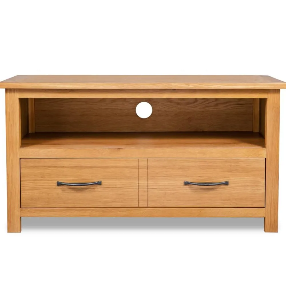 Tv-meubel 90x35x48 cm massief eikenhout>vidaXL New