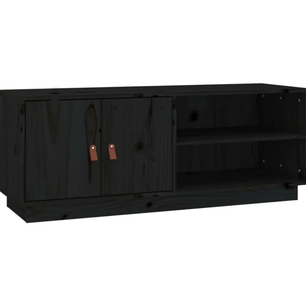 Tv-Meubels*vidaXL Tv-meubel 105x34x40 cm massief grenenhout Zwart