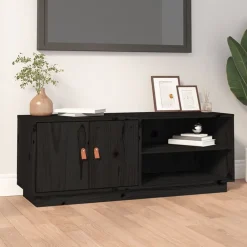 Tv-Meubels*vidaXL Tv-meubel 105x34x40 cm massief grenenhout Zwart