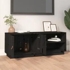 Tv-Meubels*vidaXL Tv-meubel 105x34x40 cm massief grenenhout Zwart