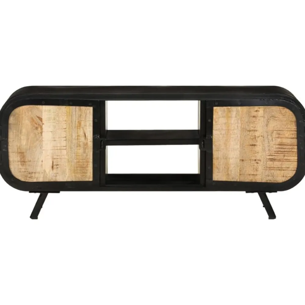 Tv-meubel 110x30x45 cm ruw mangohout>vidaXL Clearance