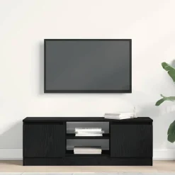 Tv-Meubels*vidaXL Tv-meubel 102x30x36 cm spaanplaat kleurig Zwart eiken