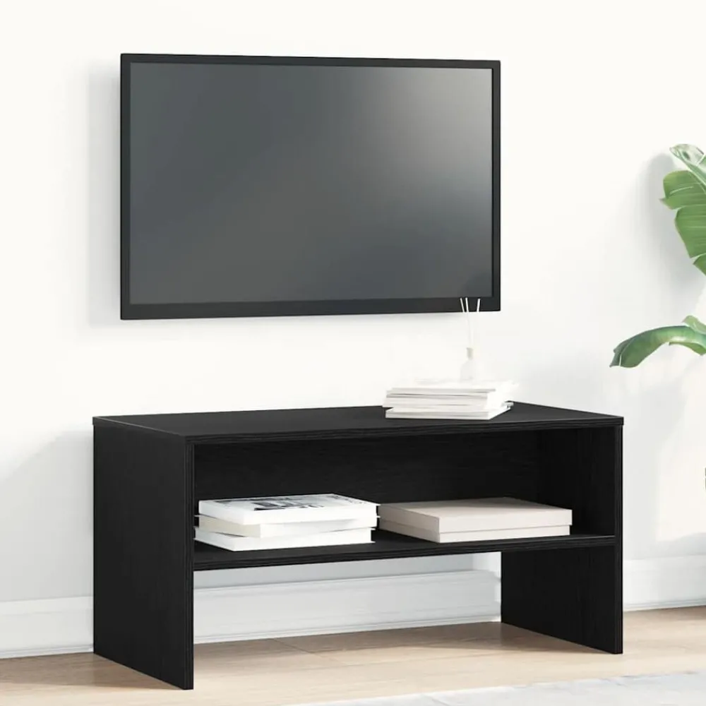 Tv-Meubels*vidaXL Tv-meubel 80x40x40 cm spaanplaat kleurig Zwart eiken