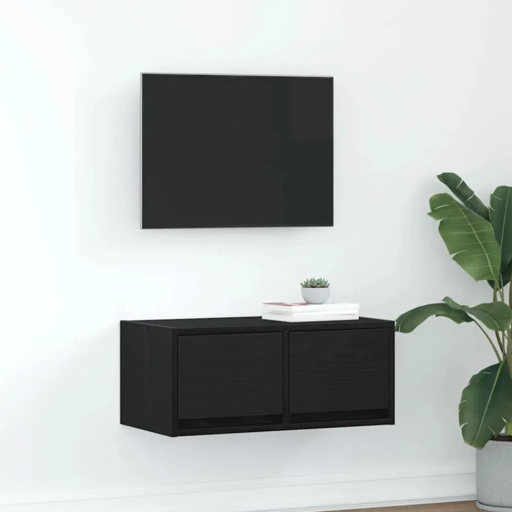 Tv-Meubels*vidaXL TV-meubel 60x31x25,5 cm spaanplaat kleurig Zwart eiken