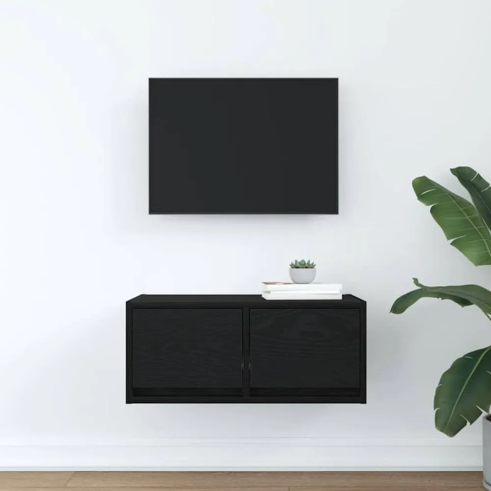 Tv-Meubels*vidaXL TV-meubel 60x31x25,5 cm spaanplaat kleurig Zwart eiken