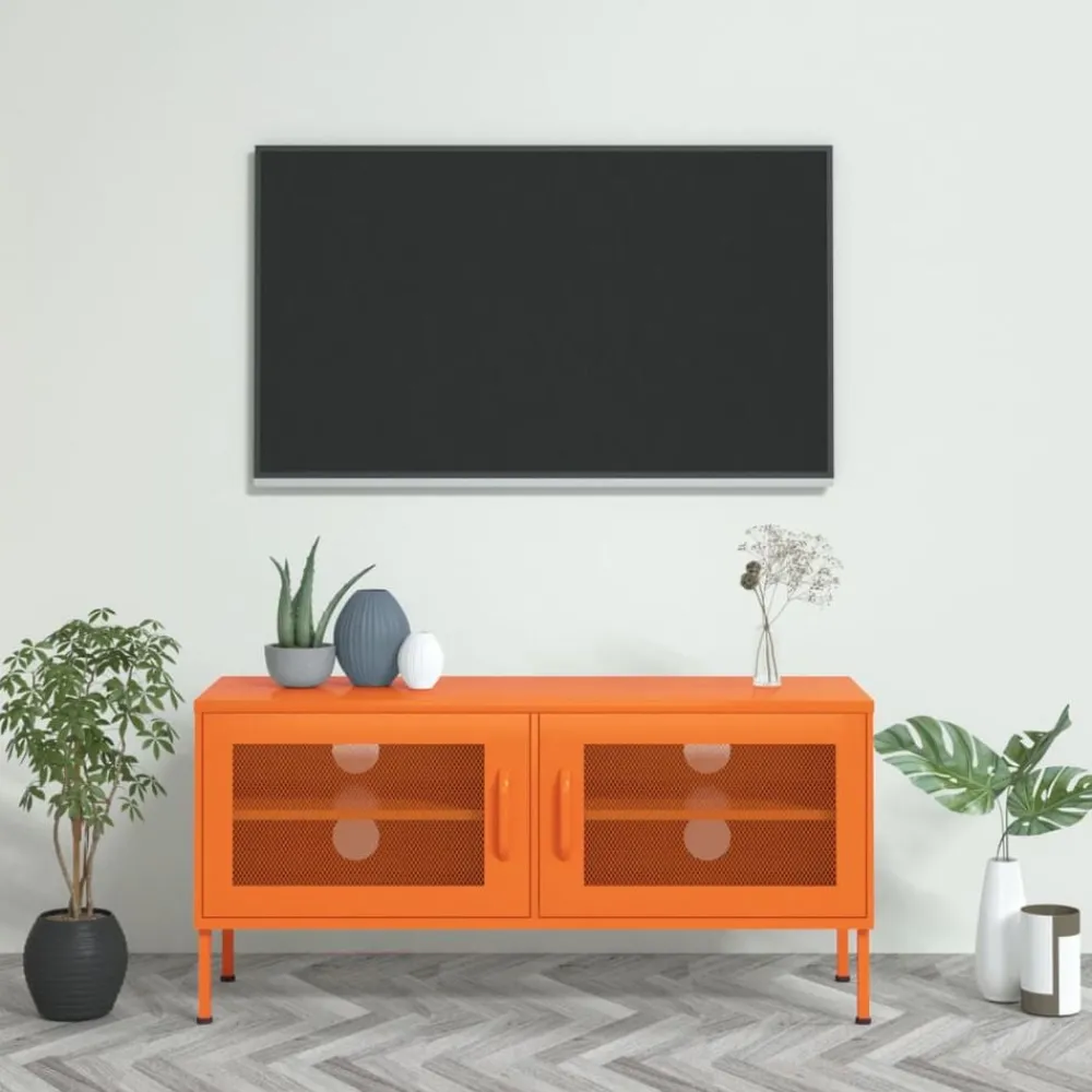 Tv-Meubels*vidaXL Tv-meubel 105x35x50 cm staal Oranje