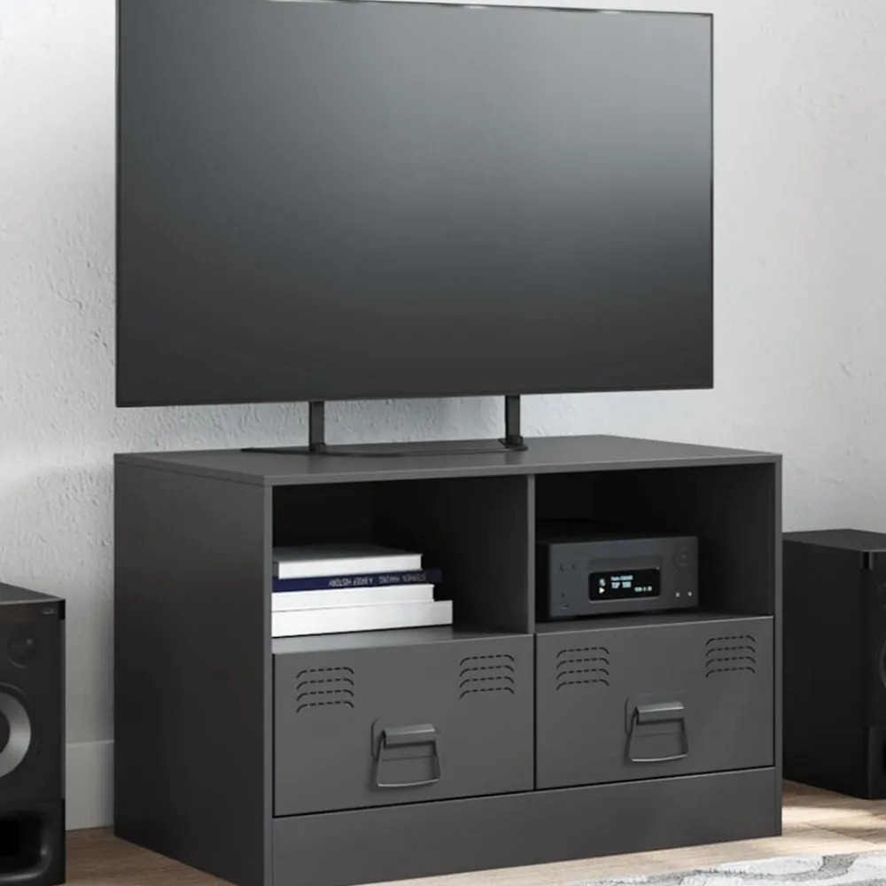 Tv-Meubels*vidaXL Tv-meubel 67x39x44 cm staal Zwart