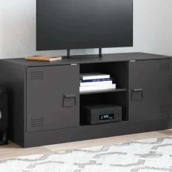 Tv-Meubels*vidaXL Tv-meubel 99x39x44 cm staal Zwart