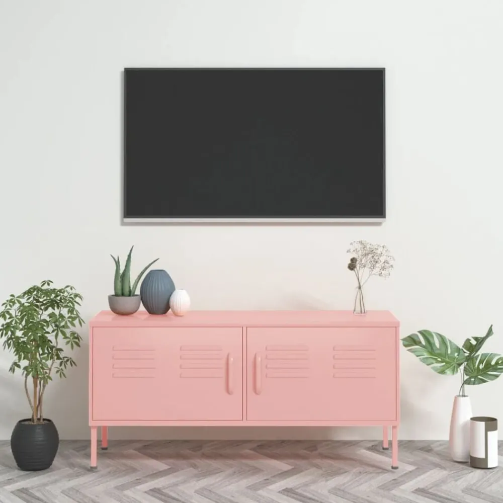 Tv-Meubels*vidaXL Tv-meubel 105x35x50 cm staal Roze