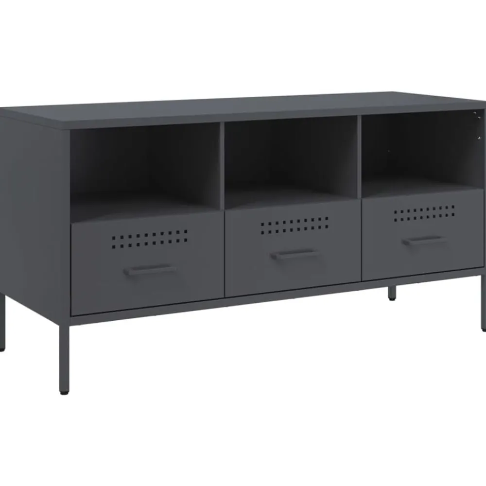 Tv-Meubels*vidaXL Tv-meubel 100,5x39x50,5 cm staal kleurig Antraciet